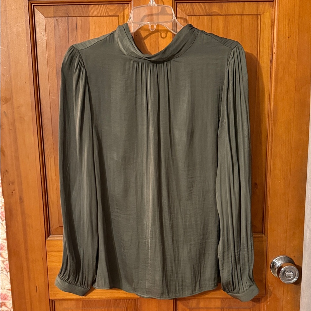 Naked Zebra Olive Green Silky Top Medium